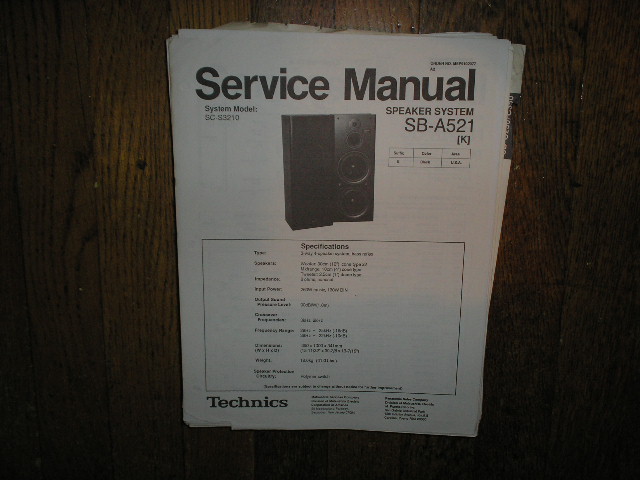 SB-A521 Speaker System Service Manual