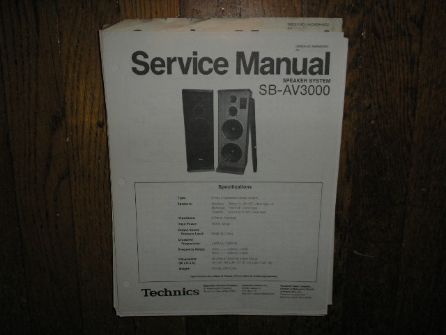SB-AV3000 Speaker System Service Manual