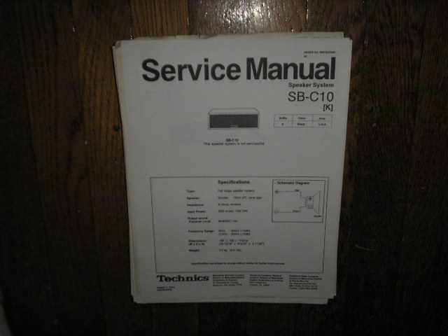 SB-C10 Speaker System Service Manual