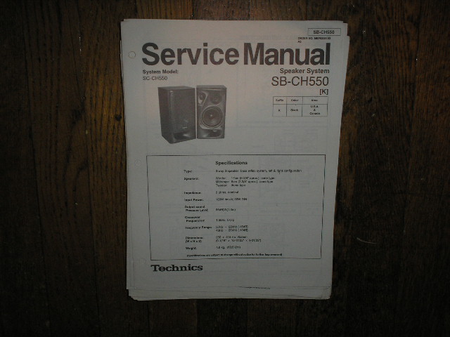 SB-CH550 Speaker System Service Manual
