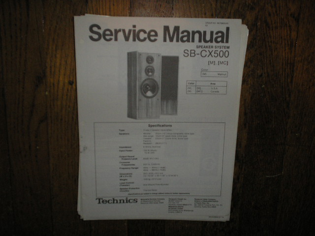 SB-CX-500 Speaker System Service Manual