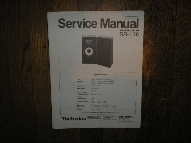 SB-L36 Speaker System Service Manual