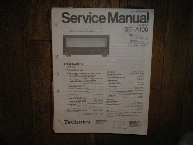 SE-A100 Amplifier Service Manual