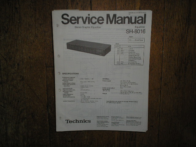 SH-8016 Equalizer Service Manual