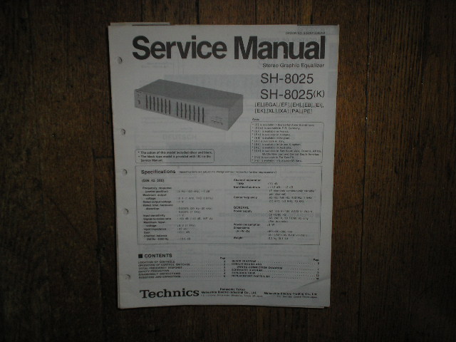 SH-8025 SH-8025K Equalizer Service Manual