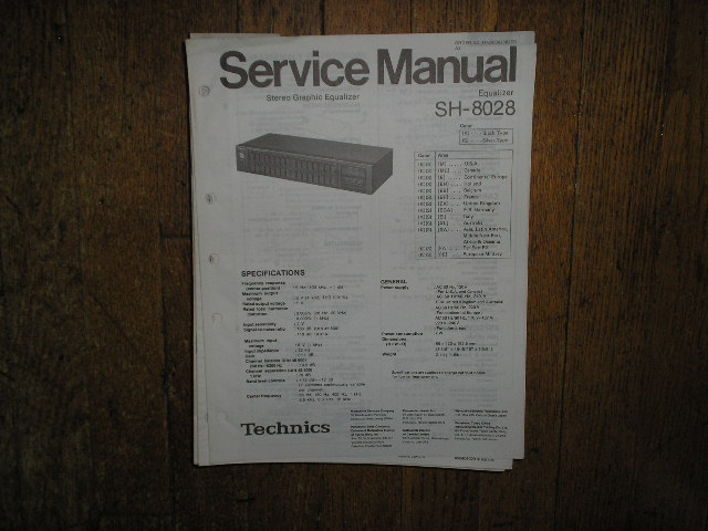 SH-8028 Equalizer Service Manual