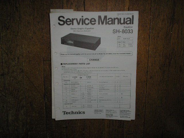 SH-8033 SH-8044 Equalizer Service Manual