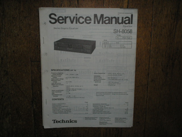 SH-8058 Equalizer Service Manual
