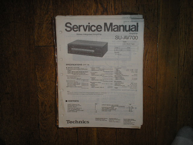 SU-AV700 Amplifier Service Manual