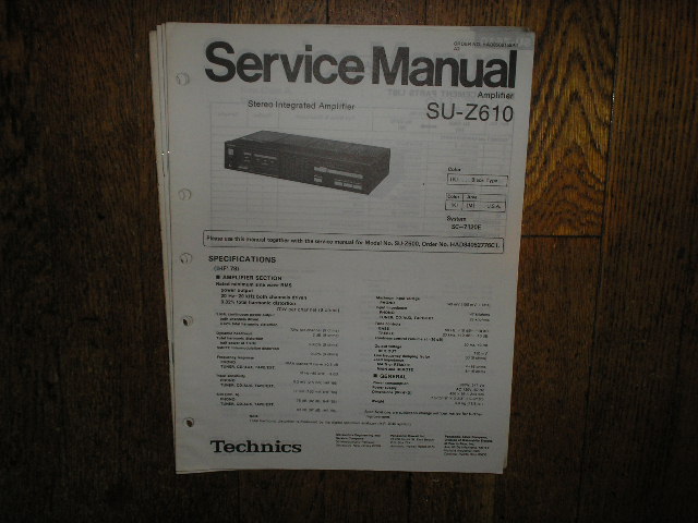SU-Z610 Amplifier Service Manual