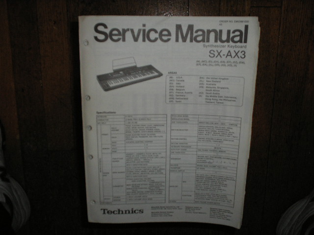 SX-AX3 Synthesizer Keyboard Service Manual