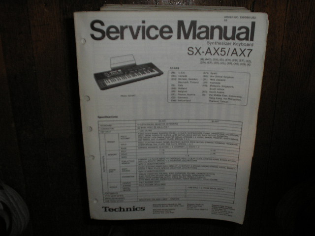 SX-AX5 SX-AX7 Synthesizer Keyboard Service Manual