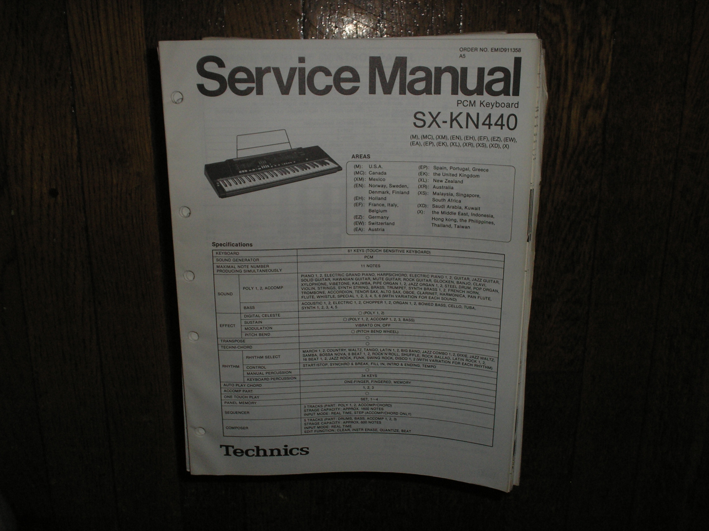 SX-KN440 PCM Keyboard Service Manual