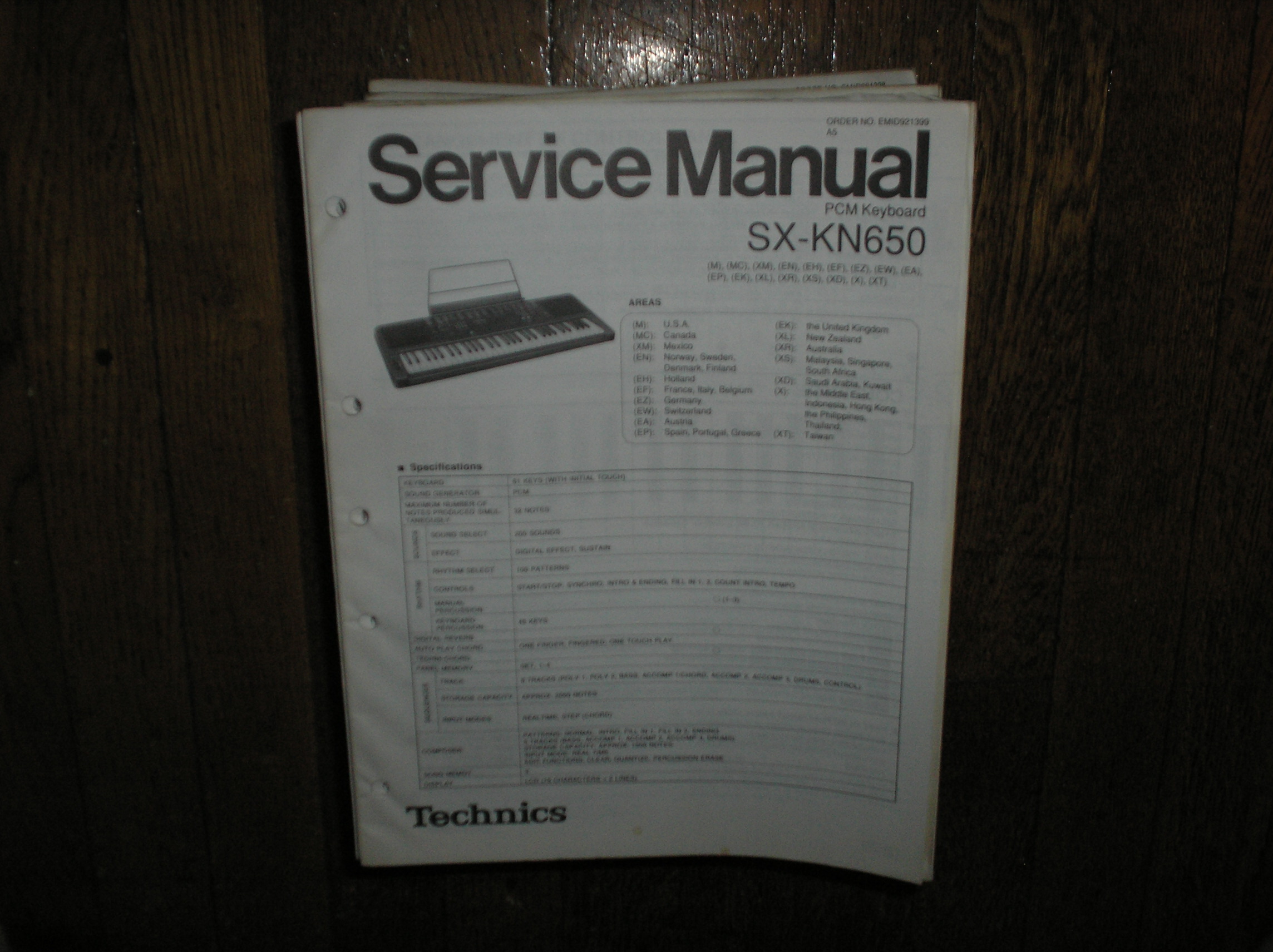 SX-KN650 PCM Keyboard Service Manual