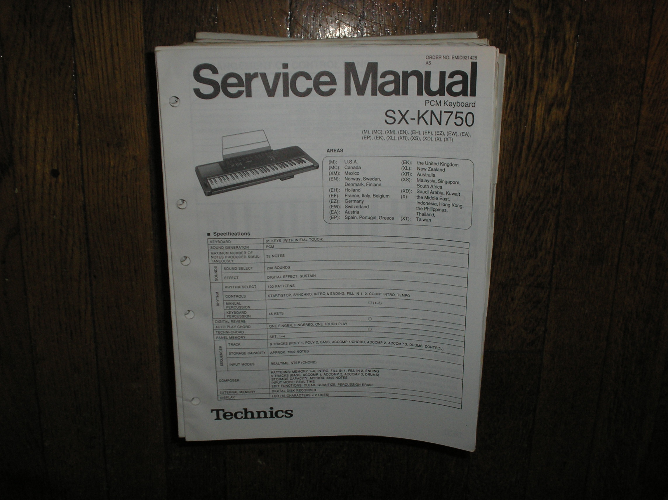 SX-KN750 PCM Keyboard Service Manual