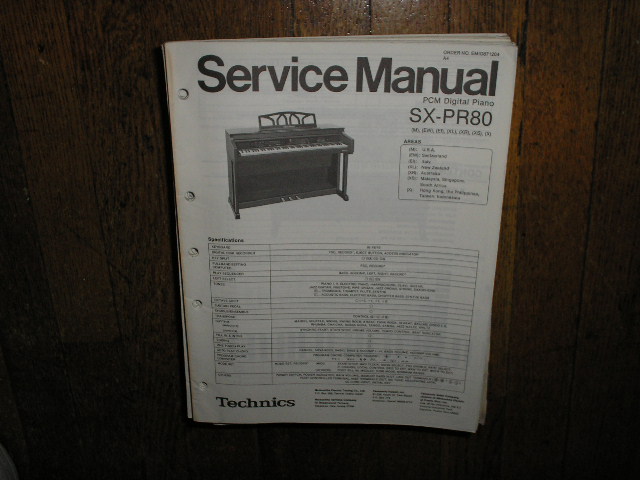 SX-PR80 PCM Digital Piano Service Manual