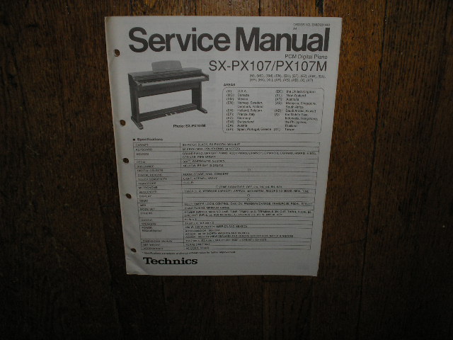 SX-PX107 SX-PX107M PCM Digital Piano Service Manual