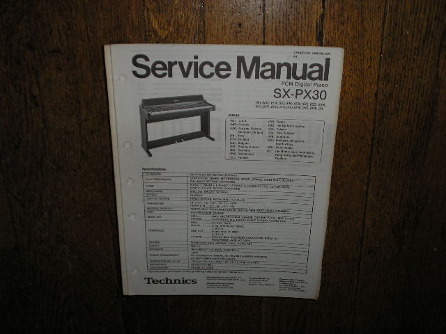 SX-PX30 PCM Digital Piano Service Manual