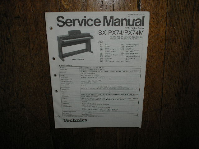 SX-PX74 SX-74M  PCM Digital Piano Service Manual