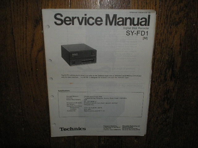 SY-FD1 SY-FD1M Digital Disk Recorder Service Manual