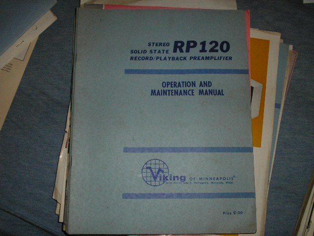 RP120 Record Playback Amplifier Operating Instruction Manual