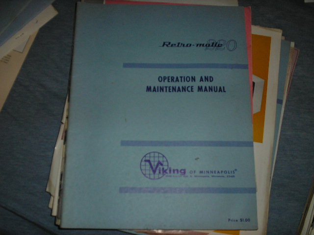 Retro-Matic 220 Operating Instruction Service Manual