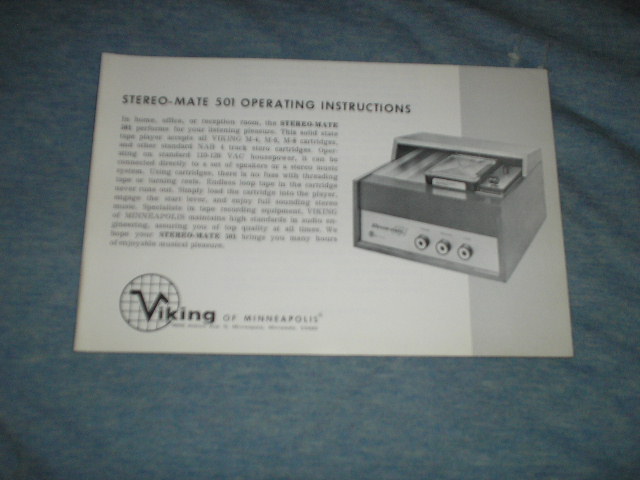 Stereo Mate 501 Operating  Instructions