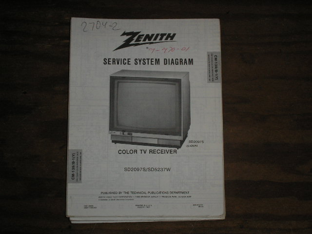 SD2097S SD5237W TV Service Diagram CM-139 B-1 Y Z ChassisTelevision Service Information With Schematics