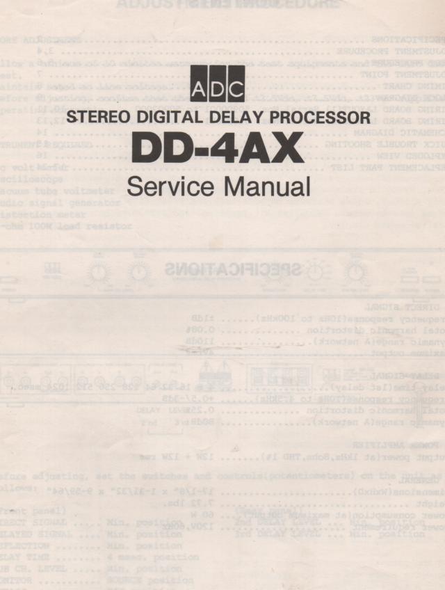 DD-4AX Stereo Digital Delay Service Manual