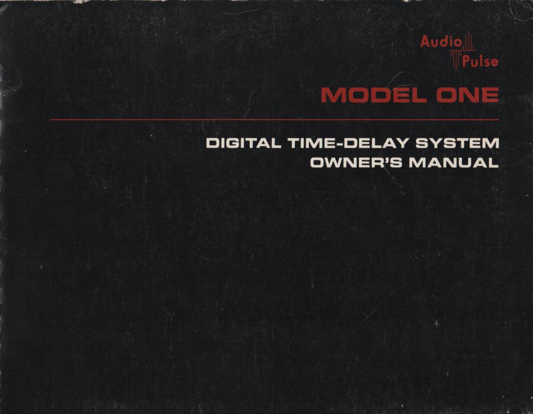 Model 1 Digital Time Delay System Owners Manual