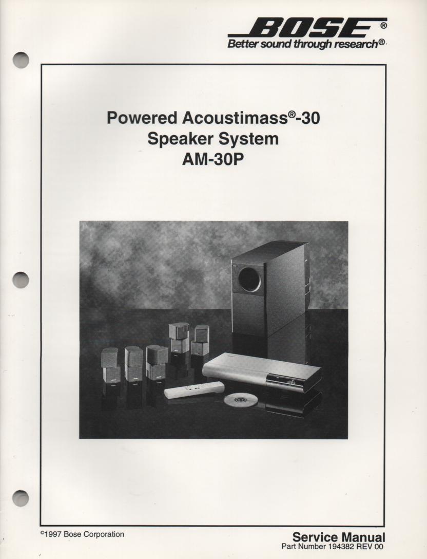 AM-30P Acoustimass-30P Powered Speaker System Service Manual.  194382 1997  194382-S2 1998