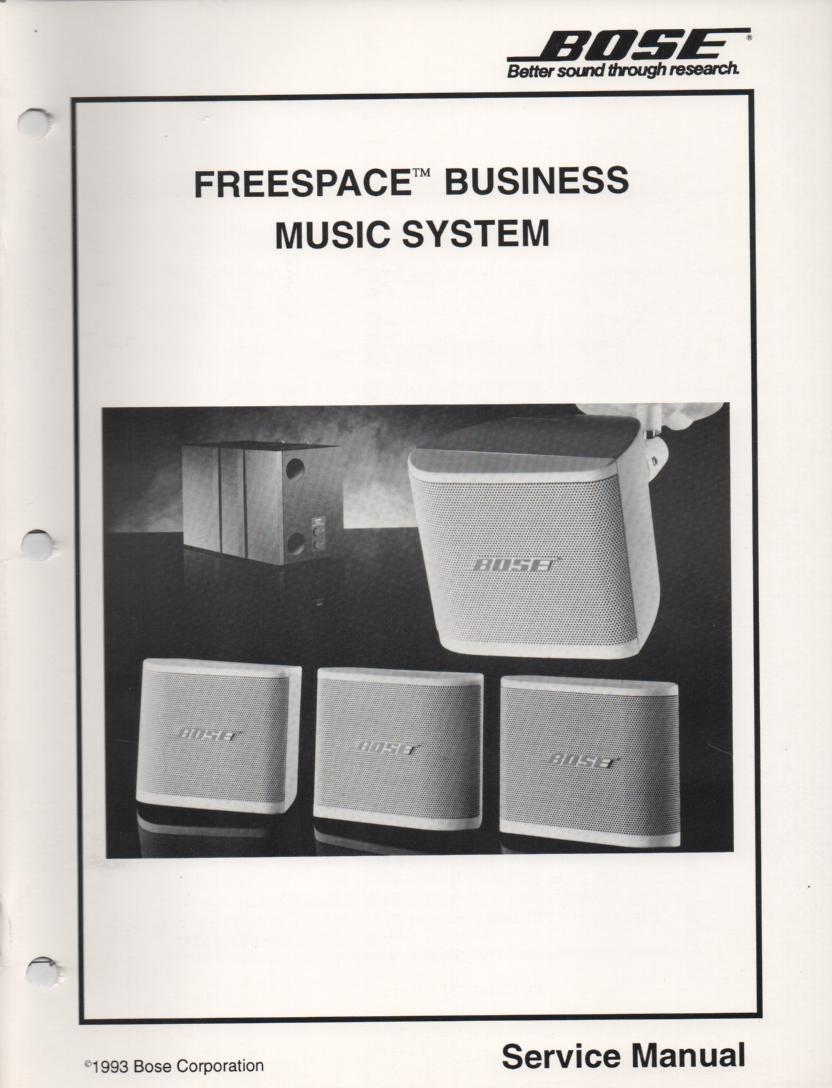 Freespace Business Music System Service Manual..   comes with 2 large foldouts.   1 Schematic and the foil side diagram..
