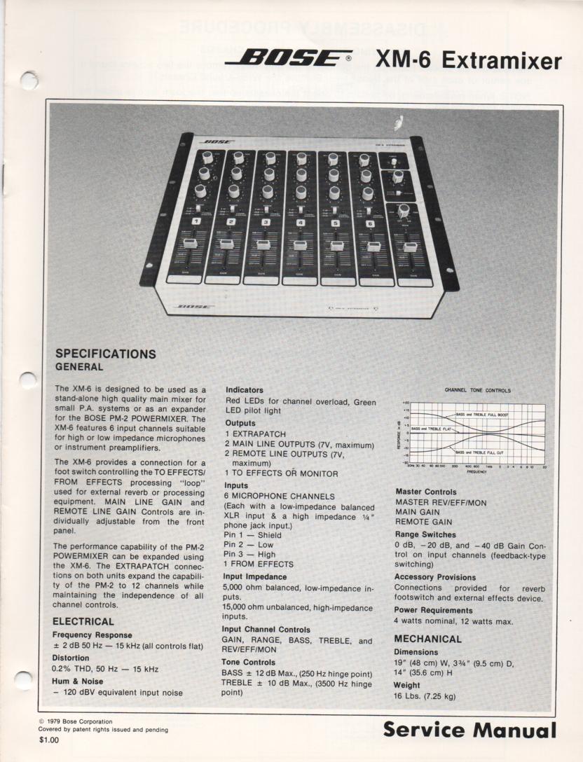 XM-6 Extramixer Service Manual