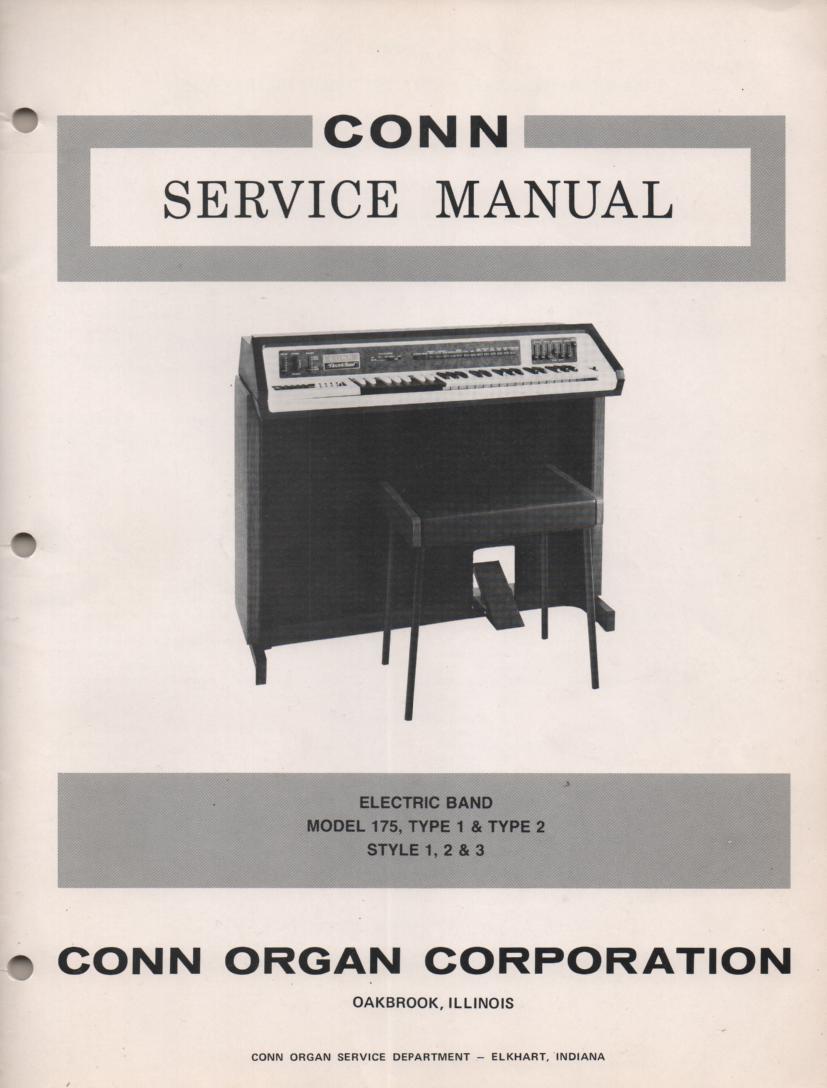 175 Type 1 & 2 Style 1 2 3 Organ Service Manual. 