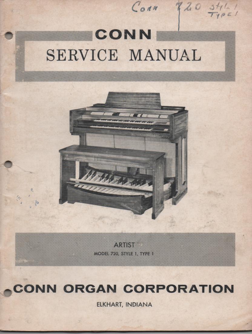 720 Artist Type 1 Style Organ Service Manual 