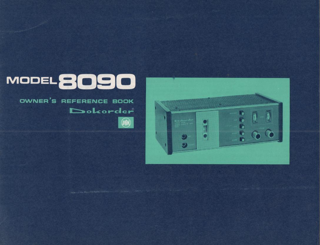 8090 Cassette Deck Owners Manual