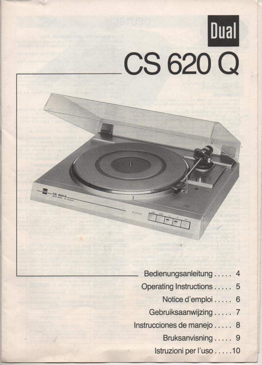 CS-620Q Turntable Owners Manual