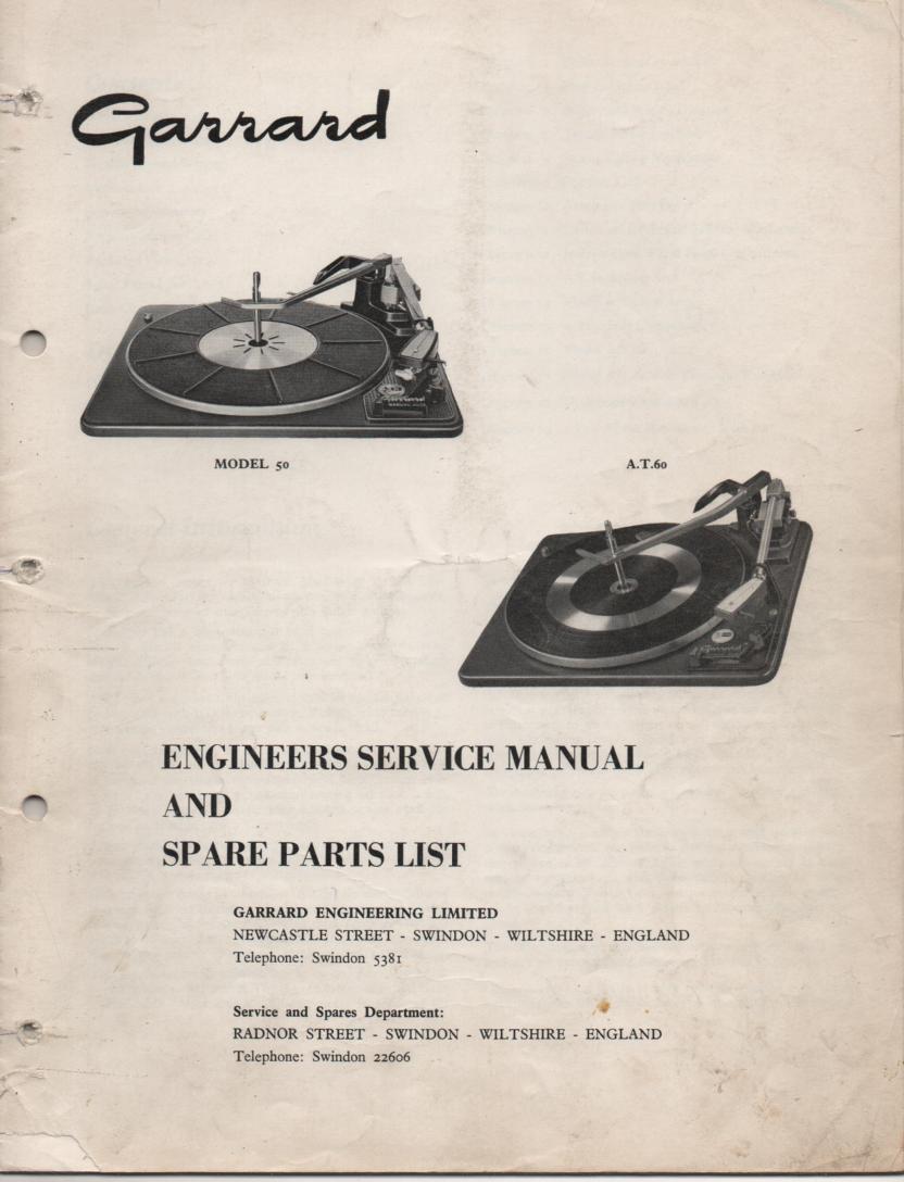 50 AT-60 Turntable Service Manual 