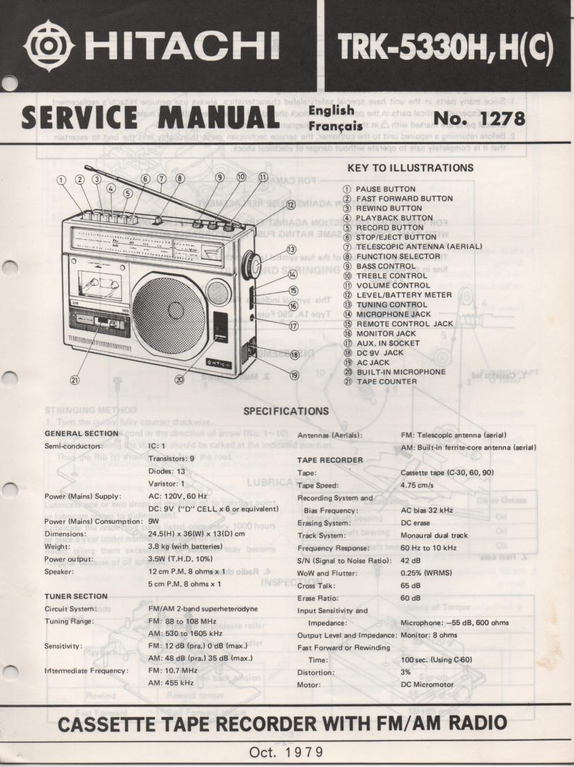 TRK-5330H TRK-5330HC Radio Service Manual. Manual is in English and French.