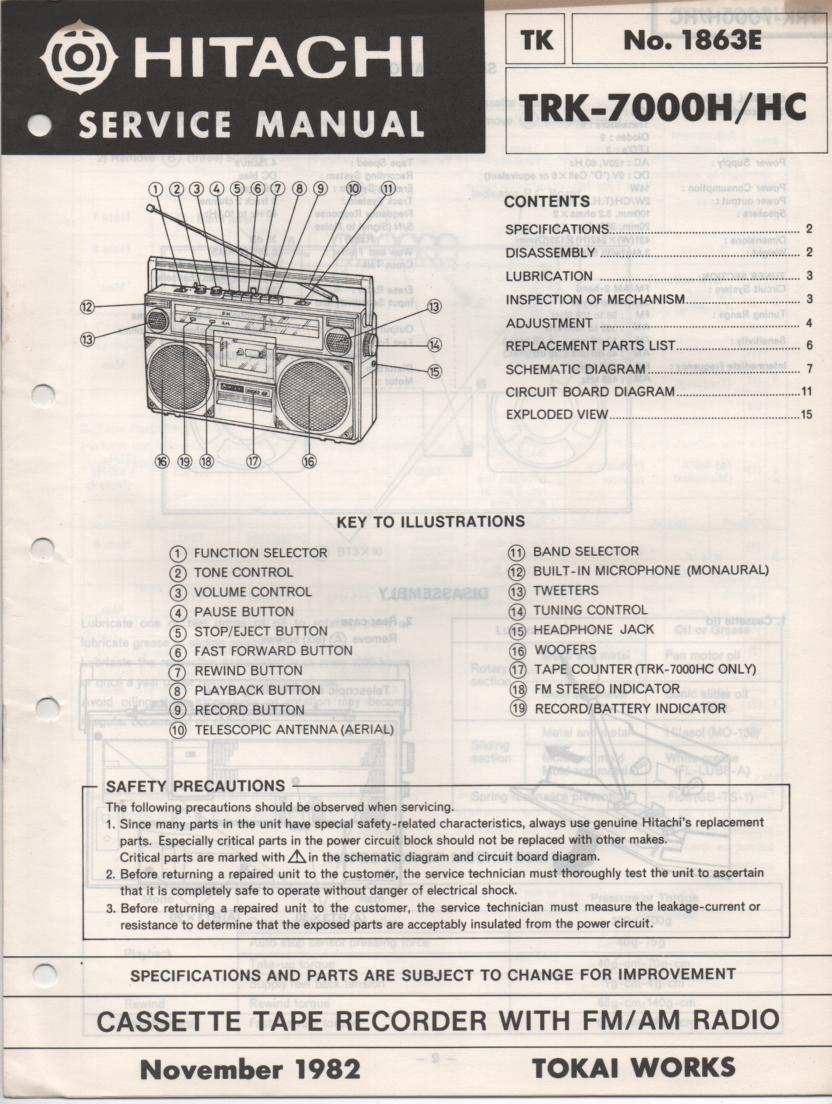 TRK-7000H TRK-7000HC Radio Service Manual