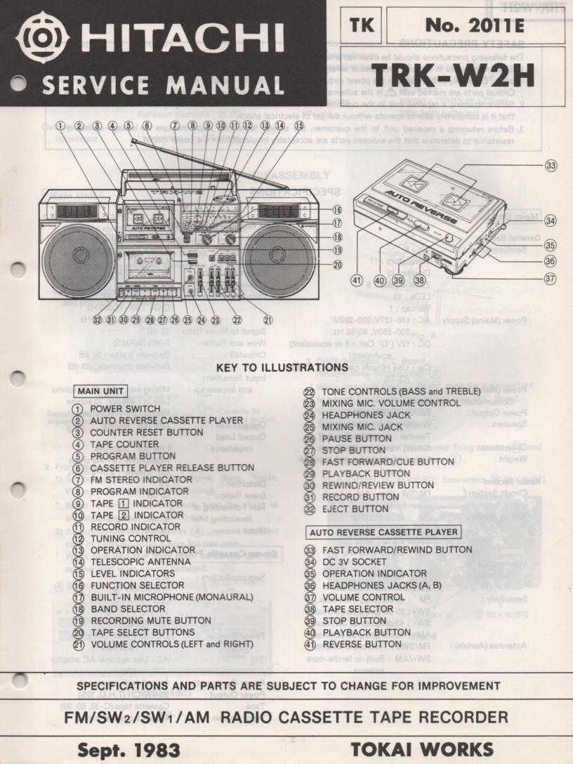 TRK-W2H TRK-W2HC Radio Service Manual