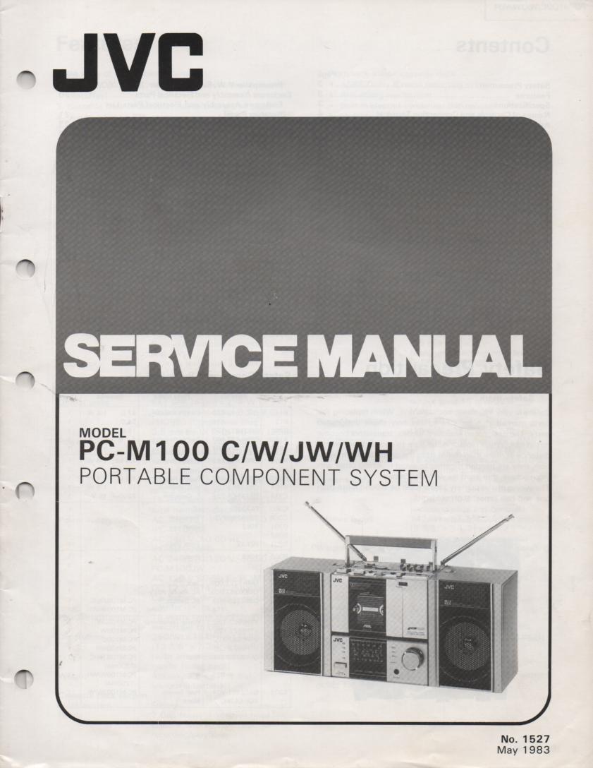 PC-M100 C W JW WH Portable Stereo Service Manual