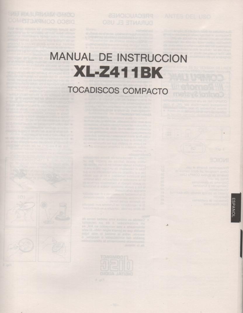 XL-Z411BK CD Player Owners Manual
Spanish