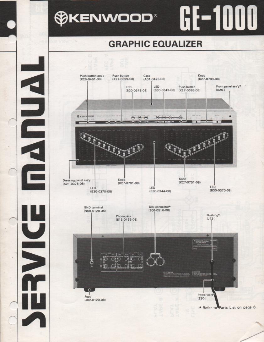 GE-1000 Graphic Equalizer Service Manual B51-1227 ...220