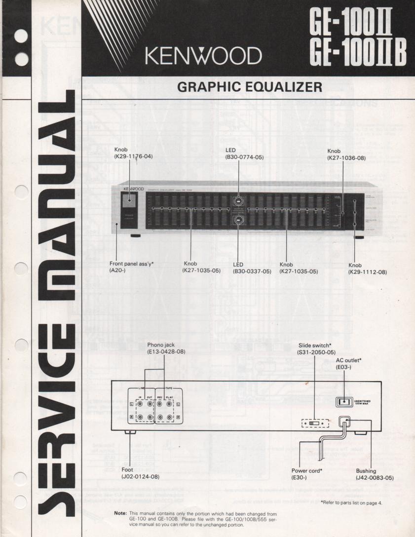 GE-100 II GE-100 2 II B  Graphic Equalizer Service Manual
B51-1447...220