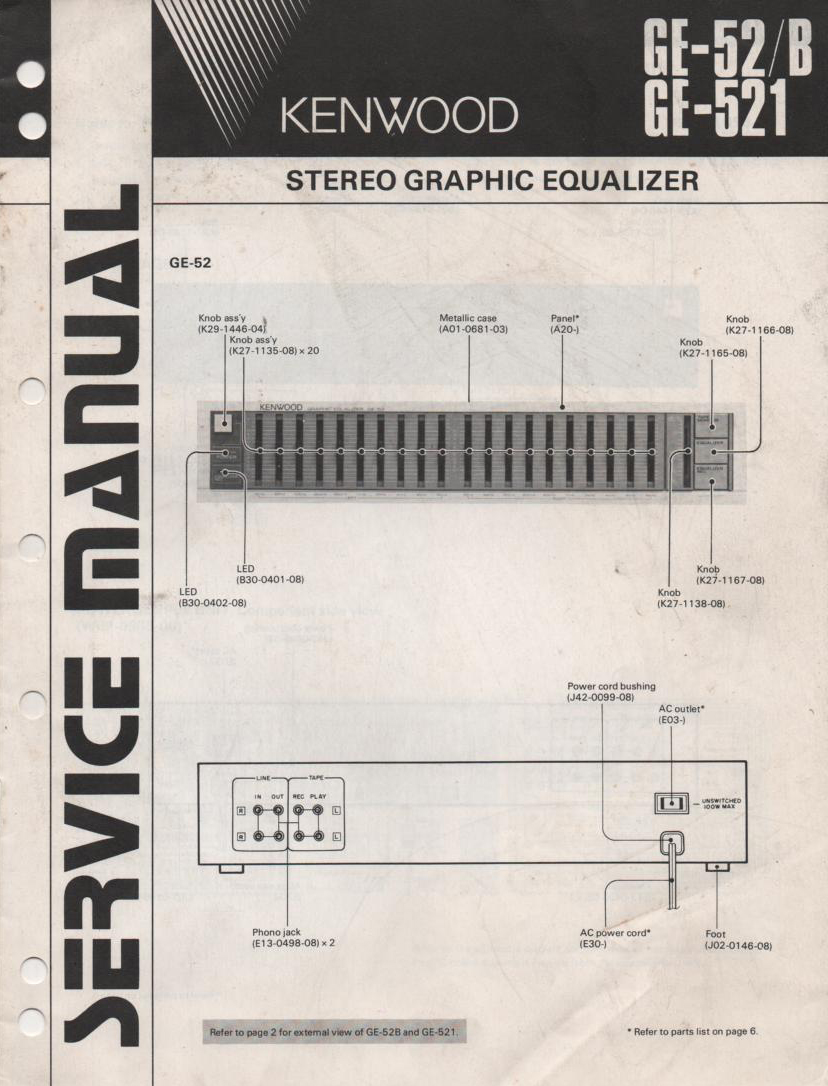 GE-52 GE-52B GE-521 Graphic Equalizer Service Manual B51-1549...880