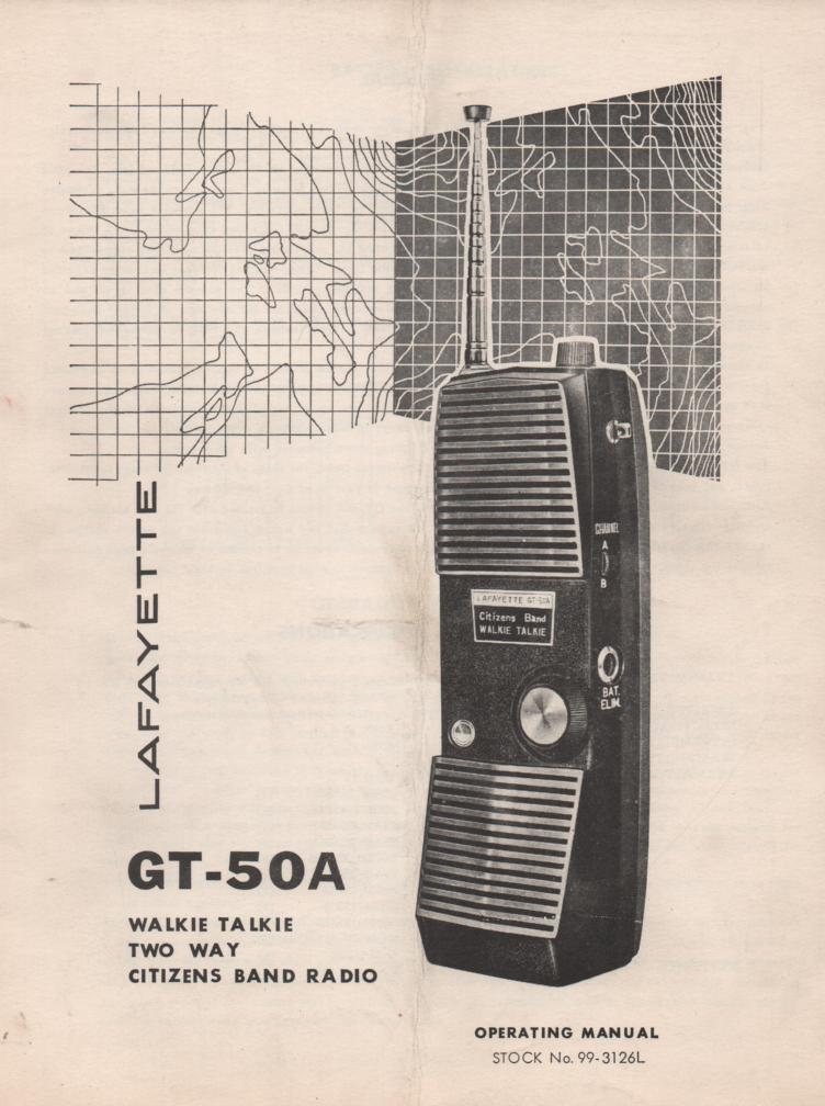 GT-50A Walkie Talkie CB Radio Owners Service Instruction Manual