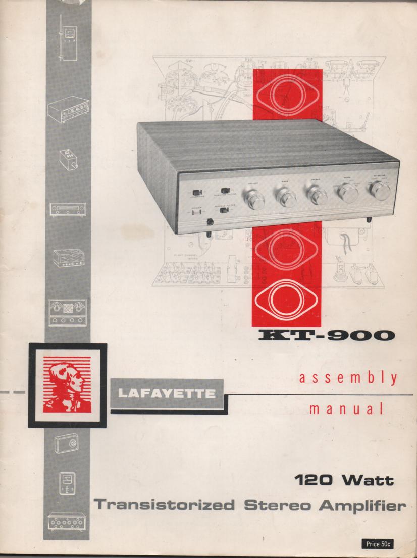 KT-900 Amplifier Assembly Manual..  Comes with 6 large foldouts, schematic, and assembly instructions for the kit.    