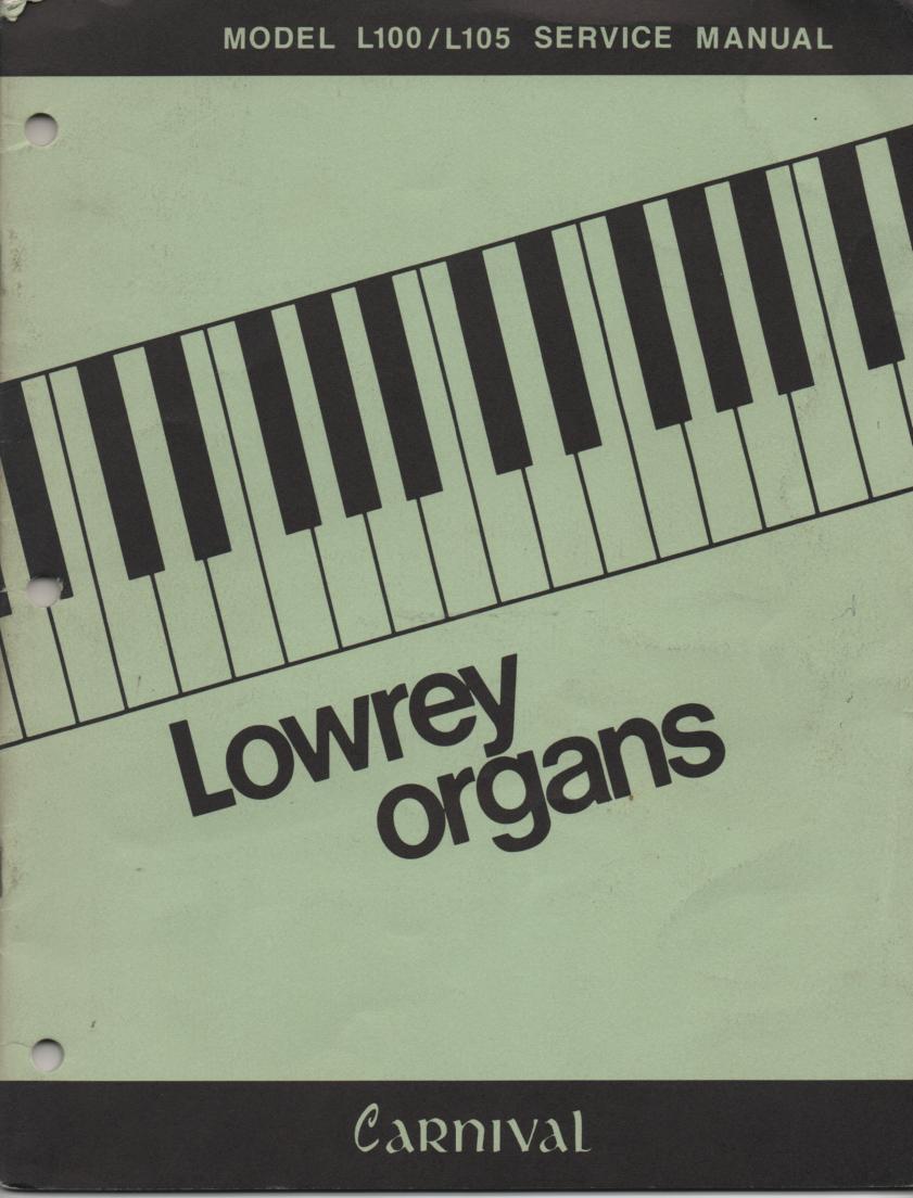 L100 L105 Carnival Organ Service Manual