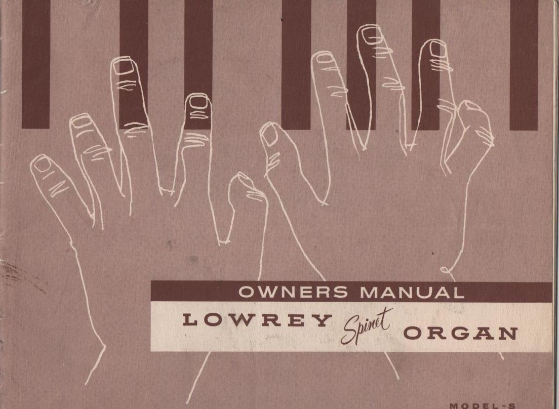 Spinet S Organ Owners Operating Instruction Manual